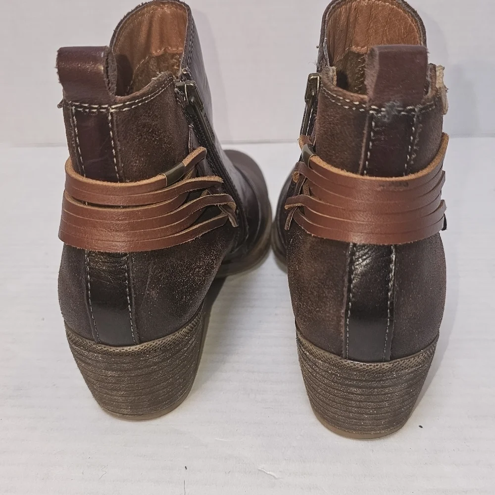 Pikolinos Leather Ankle Boots EU 36 / US 6 – Brown Two-Tone Western Boho Booties - Picture 6 of 11